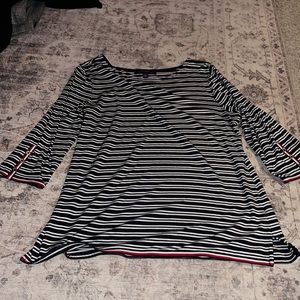 Black and white striped Tommy Hilfiger half sleeve shirt